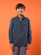 Boys Solid Slim Fit Mock Neck Sports Jacket with TECHNOLITE