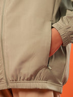 Boys Solid Slim Fit Mock Neck Sports Jacket with TECHNOLITE